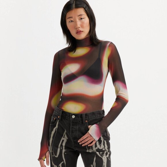 Levi’s® X Barbie Ferreira UO Exclusive Second Skin Mock Neck Top womens 3X - Picture 3 of 17